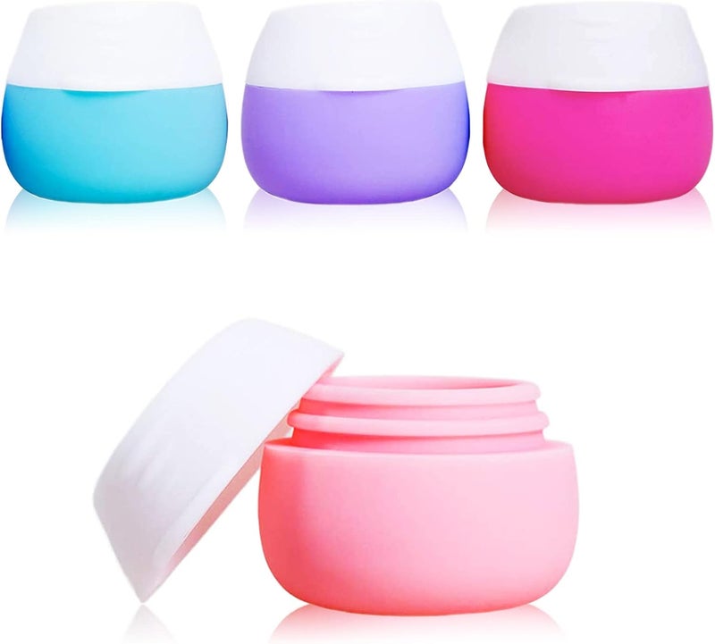Gemice Silicone Cream Jars, TSA Approved Travel Size Containers - Leak-proof Travel Accessories with Lid for Cosmetic Makeup Face Body Hand Cream (4 Pieces) - Image 1